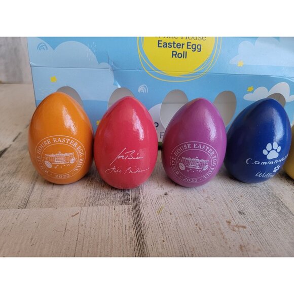 White house Easter egg roll rainbow Wooden set collectible - Picture 2 of 6